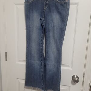 LEI Women's Flare Wide Leg Blue Jeans-Vintage